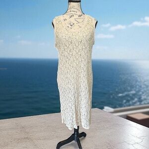 Daisy Fuentes Cream Lace Swim Cover-Up